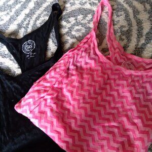 2 pc lot Junior's SO Racer back sheer design tank   X large 2/$12